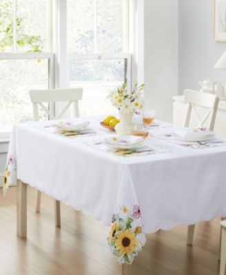 Elrene - Sunflower and Daisies Cutwork Tablecloth