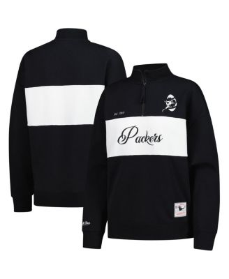Mitchell & Ness - Women's  Black Green Bay Packers Quarter-Zip Jacket