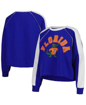 Gameday Couture - Women's Royal Florida Gators Blindside Raglan&nbsp;Cropped Pullover Sweatshirt