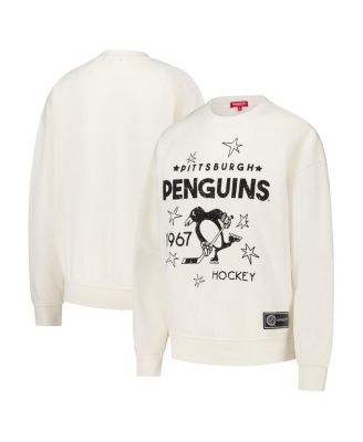 Mitchell & Ness - Women's Cream Pittsburgh Penguins Logo 3.0 Pullover Sweatshirt