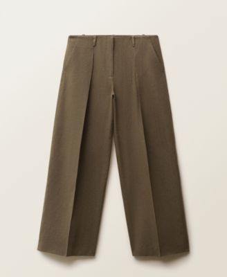 MANGO - Women's Seamless Linen Suit Trousers