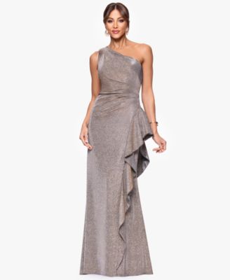 XSCAPE - Petites One-Shoulder Long Sheath Dress