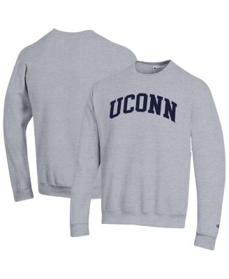 Champion - Men's Heather Gray UConn Huskies Basic Arch Fleece Pullover Sweatshirt