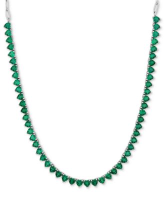 Macy's - Gemstone Heart-Shaped Pendant Necklace in Sterling Silver