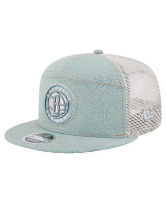 New Era - Men's Brooklyn Nets Adventure Denim Split Panel 9FIFTY Snapback Trucker Hat