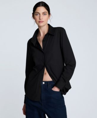 Kenneth Cole - Women's Silky Jersey Button-Front Shirt