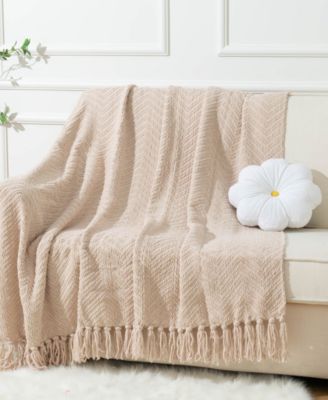 Herringbone Chenille Knit Throw, 60"x 80" image