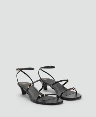 MANGO - Women's Kitten-Heel Buckle Sandals
