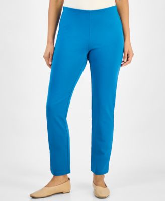JM Collection - Petite Pull-On Pont&eacute;-Knit Pants