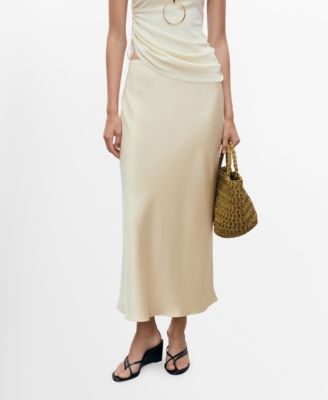 MANGO - Women's Midi Satin Skirt