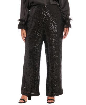 Muse - Plus Size Sequin Pull On Pants
