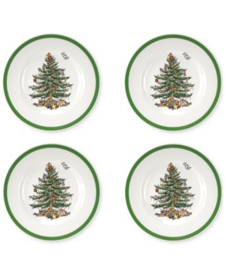 Spode - Christmas Tree Bread & Butter Plates, Set of 4