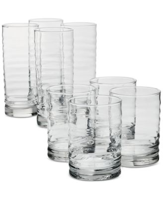 Rippled Double Old-Fashioned & Highball Glasses, Set of 8, Exclusively at Macy's image