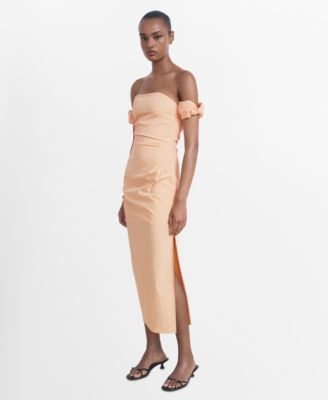 MANGO - Women's Strapless Midi-Dress