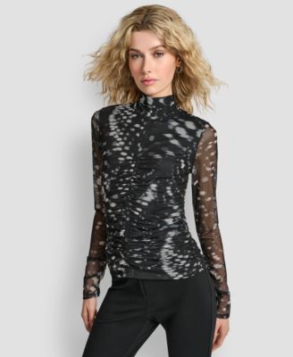 DKNY - Women's Printed Mock Neck Top