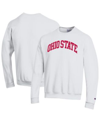 Champion - Men's White Ohio State Buckeyes Basic Arch Fleece Pullover Sweatshirt