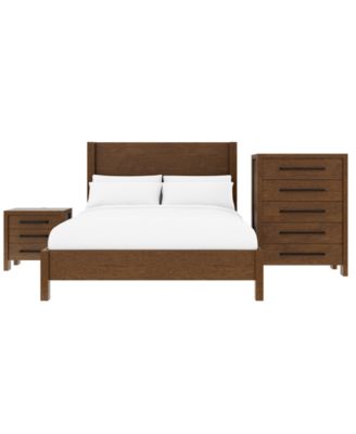 Furniture - Davie 3-Pc. Queen Set (Panel Bed, Chest & 3-Drawer Nightstand)