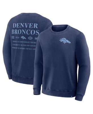 Fanatics - Men's Navy Denver Broncos Deep Route Pullover Sweatshirt