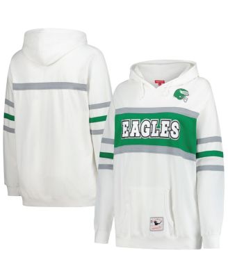 Mitchell & Ness - Women's White Philadelphia Eagles Plus Size Head Coach Throwback Pullover Hoodie