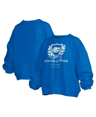Pressbox - Women's Royal Florida Gators Big Aug Script Janice Oversized Pullover Sweatshirt
