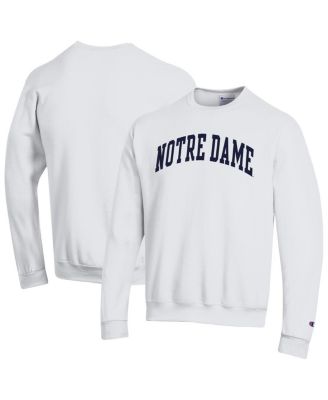 Champion - Men's White Notre Dame Fighting Irish Basic Arch Fleece Pullover Sweatshirt