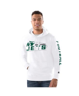 Starter - Men's White New York Jets  Pullover Hoodie