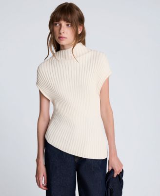 Kenneth Cole - Women's Asymmetric Rib Mock Neck Sweater