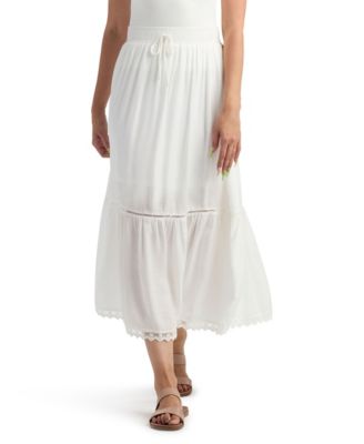 BCX - Women's Resort Solid Crinkle A-Line Skirt