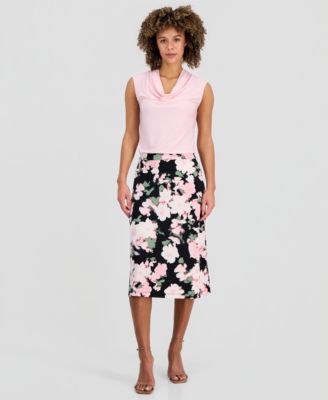 Kasper - Women's Printed Pull-On Midi Skirt