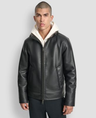 DKNY - Men's Faux Pebble Shearling Jacket