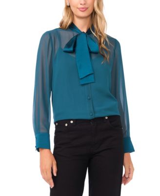 Vince Camuto - Women's Long-Sleeve Button-Down Blouse