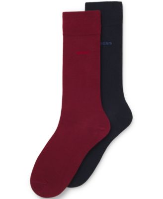 Hugo Boss - Men's Solid Crew Length Socks, 2-Pack