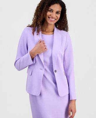 Kasper - Women's Stretch Crepe One-Button Petal-Lapel Jacket