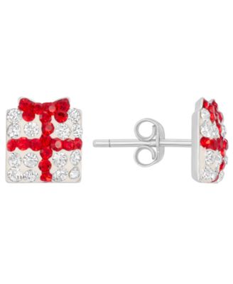 Macy's - Crystal Stone Christmas Present Stud Earrings