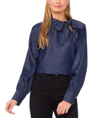 CeCe - Women's Tie Collared Top