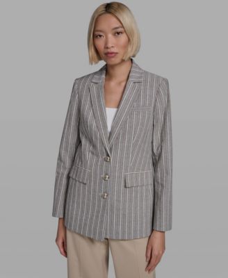 KARL LAGERFELD PARIS - Women's Collared Multi Stripe Jacket