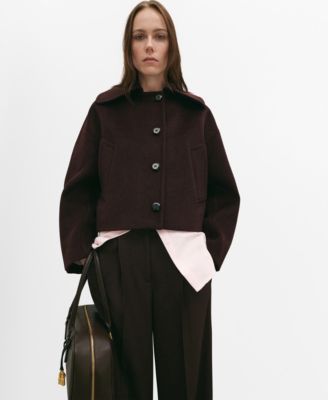 MANGO - Women's Camp Collar Wool Jacket