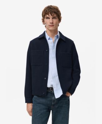 MANGO - Men's Pockets Wool-Blend Jacket