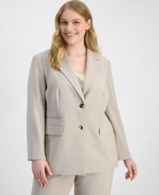 Anne Klein - Plus Size Notched Collar Two-Button Blazer