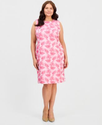 Plus Size Sleeveless Jacquard Sheath Dress image