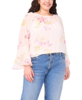 Vince Camuto - Plus Size Crewneck Printed Top