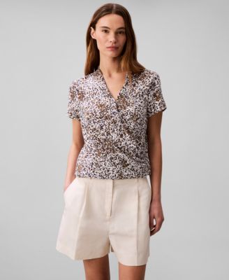 Calvin Klein - Women's Printed Wrap Top