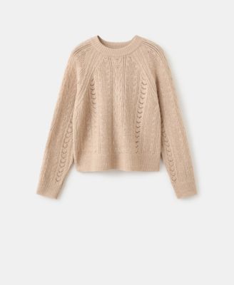 MANGO - Women's Openwork Knit Sweater