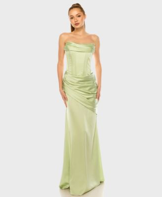 B Darlin - Women's Strapless Front Drape Neck Ball Gown