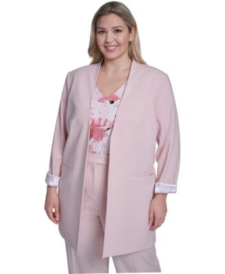 Calvin Klein - Plus Size Open-Front Notch Collar Jacket