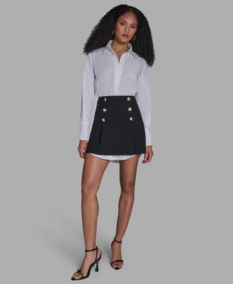 BCBG - Women's Collared Neck Layered Mini Dress