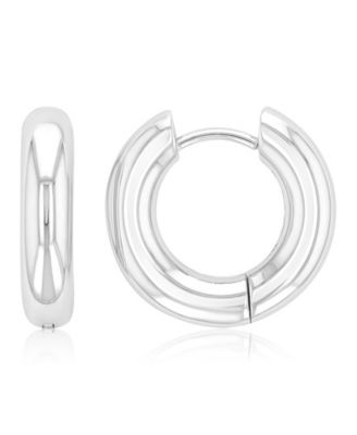 Roxy - Waterproof Platinum 12mm Huggie Earrings