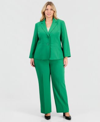 Le Suit - Plus Size Two-Button Waist-Inset Pantsuit