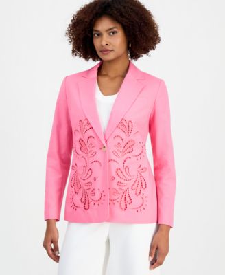 T Tahari - Women's Embroidered One-Button Jacket
