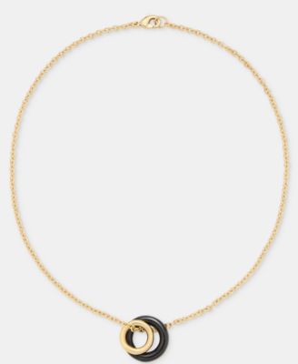 DKNY - Jet Double Ring Pendant Necklace